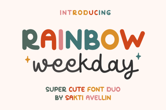 Rainbow Weekday Duo: Where Playful Charm Meets Elegant Script