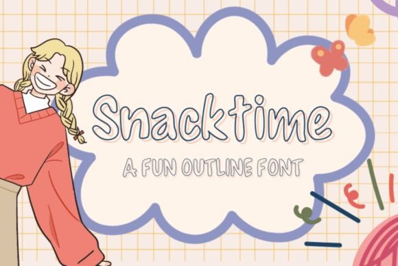 Snacktime: A Playful Outlined Font for Creative Projects