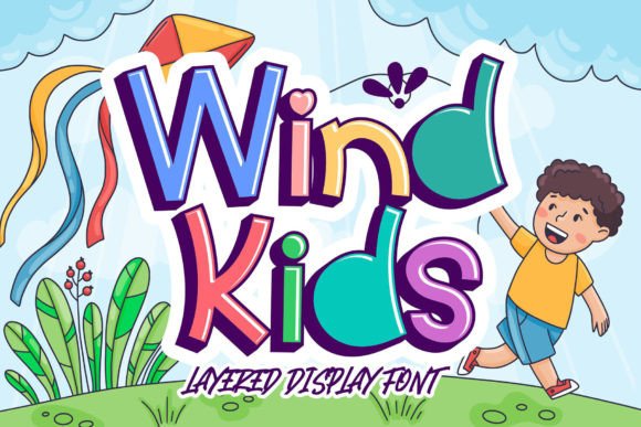 Wind Kids: A Layered Display Font for Playful Design